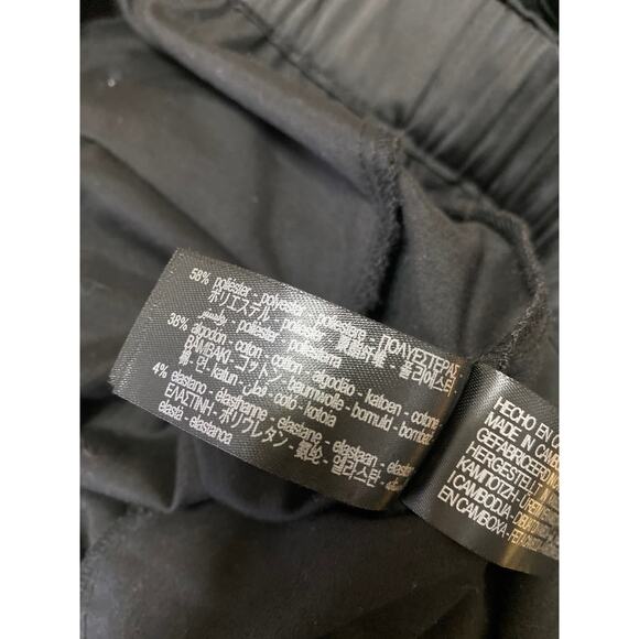 Zara Women's Black Gigh Waisted Zip Up Windbreaker Baggy Wide Leg Cargo Pants M - Picture 5 of 5